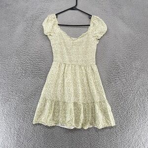 Hollister Mini Dress Womens Small Milkmaid Smocked Puff Sleeve Sundress Tiered
